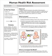 free 9 sample health risk assessments in pdf