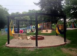 Now, making your hexagon square and level is going to be a challenge and you do not want to have to lug these 6x6 beams around any more than necessary. Fire Pit Swing Sets The Owner Builder Network
