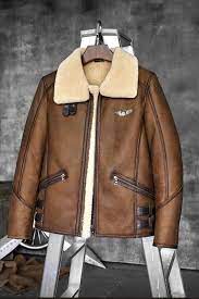 Mens B 3 B6 Sheepskin Shearling Bomber Jacket Fur Coat Leather Jacket Men Mens Shearling Jacket Jackets