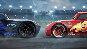 Two galaxy z fold2 phones, one in mystic bronze and one in mystic black enter from either side, half unfolded with the butterfly wallpaper onscreen. Cars 3 Jackson Storm Vs Lightning Mcqueen Uhd 8k Wallpaper Pixelz Cc