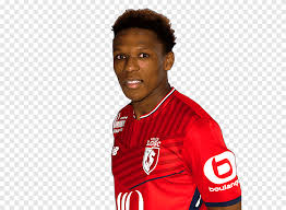 A yellow stripe runs down the shirt's flanks and continues down the sides of the otherwise white shorts. Lebo Mothiba Lille Osc Valenciennes Fc Football Forward Football Tshirt Jersey Png Pngegg