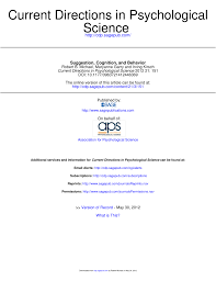 PDF) Suggestion, Cognition, and Behavior