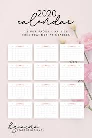 Free Pink Ribbon 2020 Monthly Calendar 12 Pages In 2020 Monthly Calendar Printable Planner Printables Free Free Planner