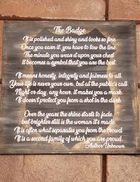 Prepare a visual screen that reflects the retiree's occupation. The Badge Poem For Police Officers Retirement Gift Etsy