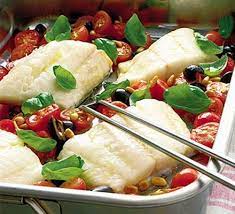 Roasted Fish Italian Style Recipe Roast Fish Bbc Good Food Recipes Italian Fish Recipes