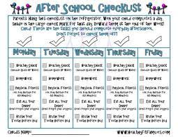 Healthy Fit Families Fitness Blog Freebies School Checklist Motivation For Kids After School Checklist