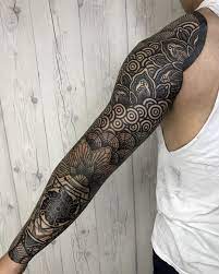 Model Maverick From Los Angeles Length Of Time 4days In A Row Studio No Line No Gain Geometric Sleeve Tattoo Tattoos Geometric Forearm Tattoo Designs