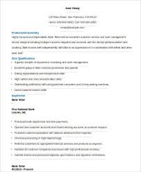 sample bank teller resume templates in