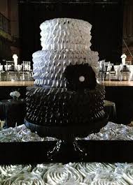 Black And White Ombre Cake G M Paris Bakery Livonia Wedding Cake Ombre Ruffle Wedding Cake Black Cake Stand