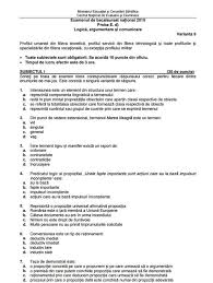 *teste de antrenament edu ro modele bac 2021 modele evaluare nationala 2021; Bac 2015 Subiecte LogicÄƒ Economie Filosofie Si Psihologie
