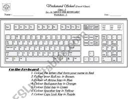 It Is A Worksheet To Colour The Keyboard Keys Keyboard Coding Apps Computer