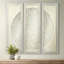 Pini Woven Ivory 47 High Mirrored Wall Art Set Of 3 9t389 Lamps Plus In 2021 Wall Art Plaques Square Wall Art Wall Art Sets