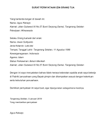 Perhatikan juga penulisan lampiran pada contoh surat izin, sebaiknya urutkan untuk formalitas surat diberi tanda tangan dari wali murid. Contoh Surat Izin Orang Tua Untuk Melamar Kerja Kosngosan