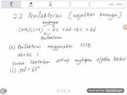 Merely said, the nota matematik. Bab 2 Part 2 Matematik Tingkatan 2 Pemfaktoran Dan Pecahan Algebra Youtube