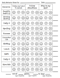 individual behavior chart for kindergarten