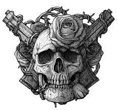 How to draw realistic skull guns roses tattoo design. Pin On Skulls Etc