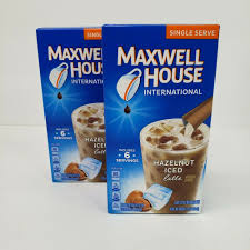 2 Boxes Maxwell House Hazelnut Iced Latte International Coffee 12 Singles Maxwellhouse In 2020 Iced Latte Latte Hazelnut