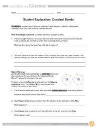 Access to all gizmo lesson materials, including answer keys. Covalentbondsse Pdf Valence Chemistry Chemical Bond