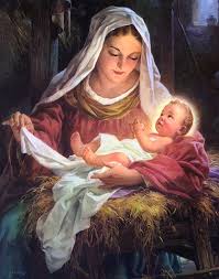 Mary and jesus painted on silk 1960s. Mary And Baby Jesus Painting By Unknown Artist