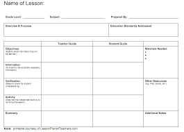 teacher lesson plan template word