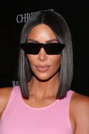Glass Hair Fall 2018 Hair Trends Kim Kardashian Short Hair Blunt Haircut Super Shiny Hair