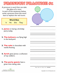 Noun and pronoun worksheet for grade 2. Pronoun Worksheets For 2nd Grade