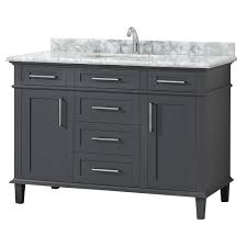 White kitchen cabinets increase hygiene of your place. Home Decorators Collection Sonoma 48 In W X 22 In D Vanity In Dark Charcoal With Carrara Marble Top With White Sinks Sonoma 48c The Home Depot Grey Bathroom Vanity Bathroom