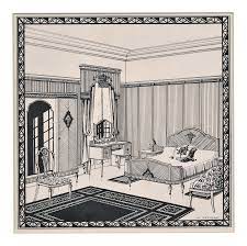 Vintage furniture is making a huge comeback and art deco sofas, tables, armoires and chairs are in hot demand today. 1920 S Matted Art Deco Architectural Interior Design Lithograph Chairish