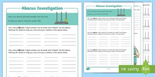 How to square a number. Three Digit Abacus Maths Investigation Worksheets