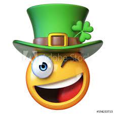 Emoji With Green St Patrick S Day Hat With Four Leaf Clover Irish Emoticon Isolated On White Background 3d Rendering In 2021 Emoticon Emoji Emoji Art