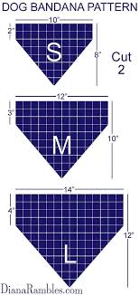 Dog Bandana Pattern Size Chart Pattern Guidelines For