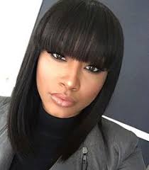 See how the bangs are shorter towards the middle and get longer at the corners for a cute look. 310 Bangs Ideas Hair Styles Natural Hair Styles Long Hair Styles