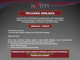 Kptm Bangi Peluang Kerjaya Di Kptm Bangi Keperluan Facebook