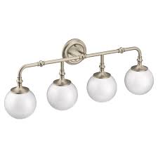 Although you can clean brushed nickel fixtures the same way. Moen Yb0564bn Csi Colinet Four Globe Bath Sconce Light Brushed Nickel