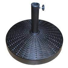 Smaller parasols need parasol weights upto 25kg where as 3m and above are best off with weights 25kg. Uk Gardens Large 25kg Rattan Weave Effect Round Garden Resin Parasol Base For 2m 2 5m 2 7m 3m And 3 5m Large Parasols Buy Uk Gardens Large 25kg Rattan Round Garden Parasol Base Black Brown For Large Parasols Umbrella