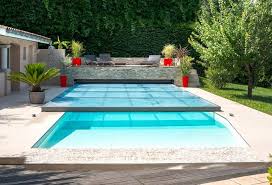 Die Flache Motorisierte Schwimmbaduberdachung Schwimmbaduberdachung Schwimmbader Poolabdeckung