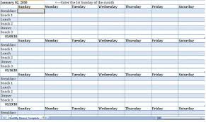 excel meal planning template daily meal planner excel