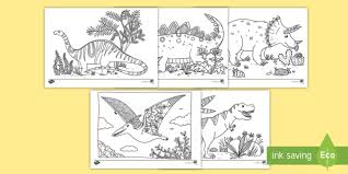Dinosaurs coloring pages for kids. Dinosaur Themed Mindfulness Colouring Pages English Spanish