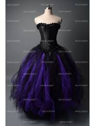 Romantic Black And Purple Gothic Corset Long Prom Dress Gothic Prom Dress Goth Wedding Dresses Purple Wedding Dress