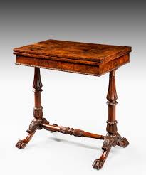 The Rotating Top On This 19th Century Yew Games Table Opens To Reveal An Oval Baize Playing Surface Set Within A Bur Modern Game Tables England Furniture Table