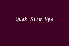 The firm shifted to the present office at no. Quek Siew Nye Lawyer In Petaling Jaya