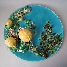 Large Menton Majolica Lemons Olives Wall Plaque Majolica Majolica Pottery Wall Plaques