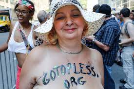 Women bare breasts for gender equality on GoTopless Day