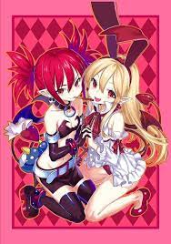 etna and flonne eating food disgaea yandere anime