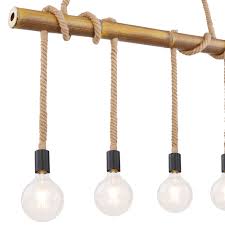 Rope lights | led & incandescent rope lighting. Hanging Lamp With Bamboo Wooden Beams And Hemp Rope Fragno