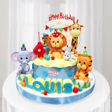 Animal Cakes For Kids Animal Cakes Easy Cute Animal Cakes Animal Cakes Pet Zoo Animal C Baby Boy Birthday Cake Birthday Cake Kids Safari Birthday Cakes