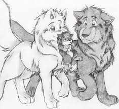 Download clker's fire wolf drawings clip art and related images now. Wolves And Pup 1 Anime Wolf Easy Animal Drawings Cartoon Wolf