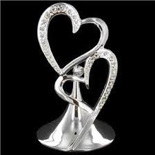 Pin By Hobby Lobby On Glamorous Wedding Ideas Heart Cake Topper Floral Wedding Cake Toppers Wedding Toasting Glasses