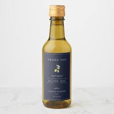 Modern Infused Olive Oil Thank You Label Blue Zazzle Com In 2020 Infused Olive Oil Thank You Labels Mini Wine Bottles