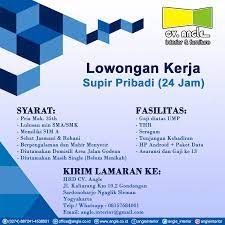 Kirim loker terbaru ke emailmu. Lowongan Pekerjaan Driver Supir Pribadi 24 Jam